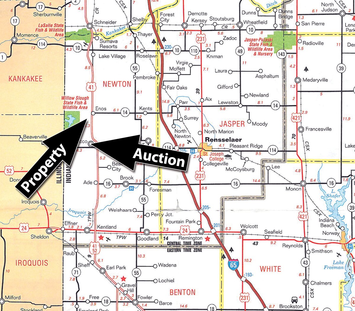 Area map - 39.618 Acre Land Auction Offered in 2 Tracts
